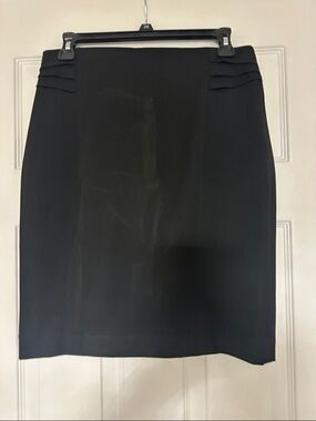 Express Women's Black Pencil Skirt with Pleated Waist Detail
